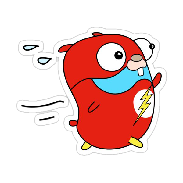 A gopher dressed in flash and running